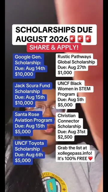 AUGUST IS HERE!!! Scholarships in bio💰💰💰 #scholarships #highschool #college #