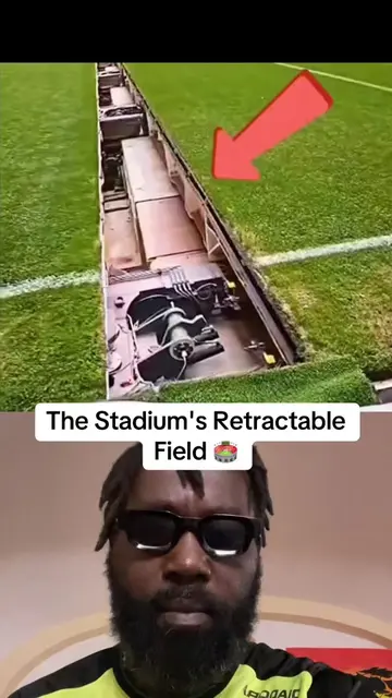 The stadium features an innovative pitch system that can retract and be stored u