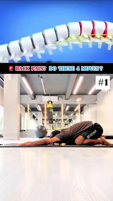 Back pain? Do these 4 moves daily! 🔥 Save this. #BackPain #indianyogaguru #fyp 
