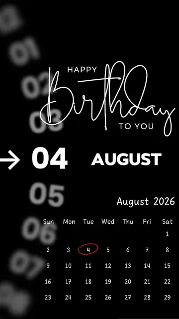 Happy Birthday 04 August 2026 Template-Just click "Capcut Anchor (try this templ