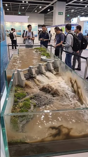 Massive spillway gates releasing muddy floodwater! 🌊🏗️  #fblifestyle  #DamEngi