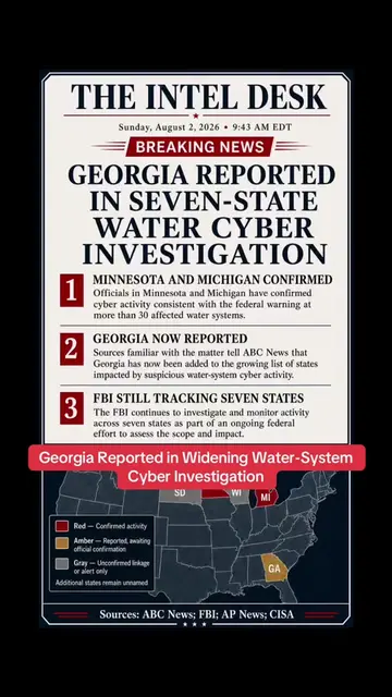 Georgia may be connected to the cyberattack investigation affecting U.S. water s