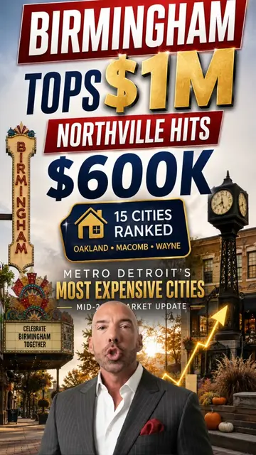 Birmingham's median home price just crossed $1M 😳 but Metro Detroit has SO many