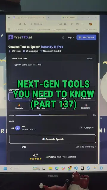 NextGen Tools you need to know part 137 - Free AI Voice Generator You Need #AITo