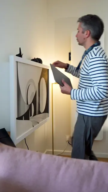 The desk that opens and closes into artwork! 🖼️  #desk #desktour #wfhsetup #des