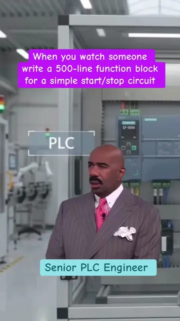 When you watch someone write a 500-line function block for a simple start/stop c