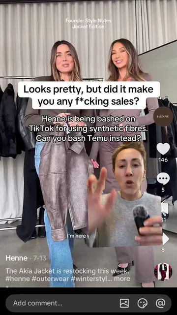 @Henne is being bashed all over TikTok by fabric educators for using synthetic f