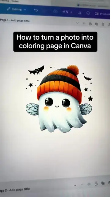 How to turn a photo into coloring page in Canva #canva #canvatutorial #etsyselle