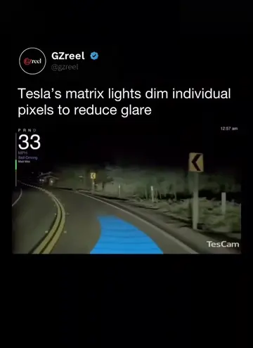 Tesla's adaptive headlights use matrix LED technology to automatically adjust th