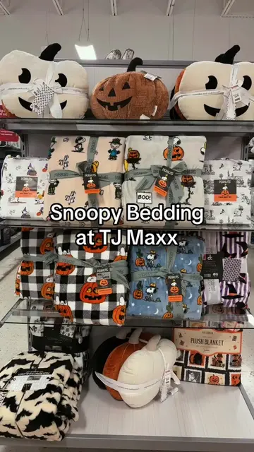 I found the cutest spooky Halloween Snoopy bedding including sheet sets in twin,