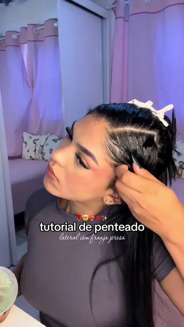 penteado lateral tem meu coração 🫶🏼 . elástico de cabelo id: KELLYO-LEZ8  no @