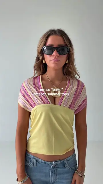 the coolest tops 💛 #amazonfinds #amazonfashion #summertops #amazontops #afforda