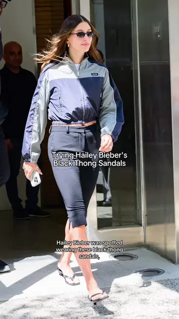 my honest review of the viral Hailey Bieber thong sandals from toteme on a wide 
