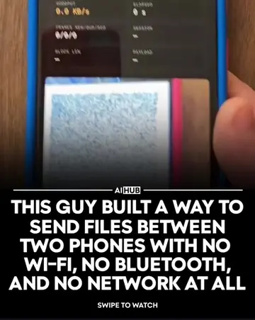 The guy built a way to send files between two phones with no wifi and no Bluetoo