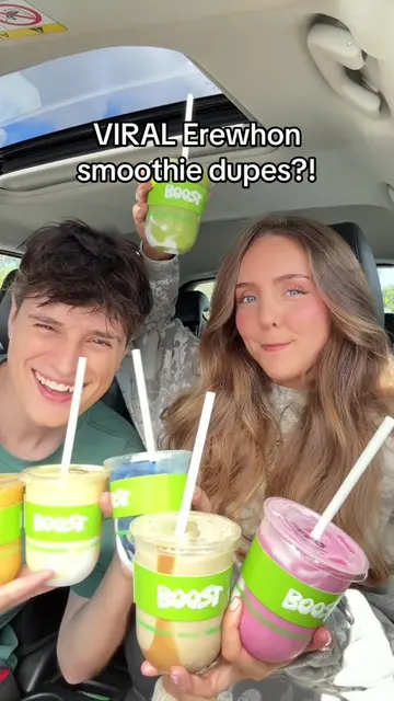 are the new Boost Juice erewhon dupes worth $12??? 👀 #erewhonsmoothie #haileybi