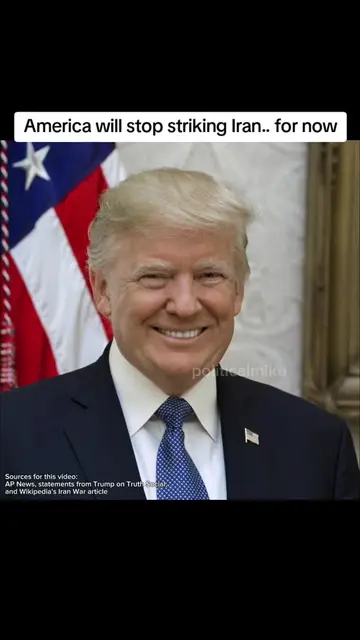President Donald #trump says the United States military will not strike #Iran be