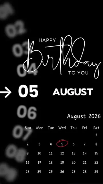 Happy Birthday 05 August 2026 Template-Just click "Capcut Anchor (try this templ