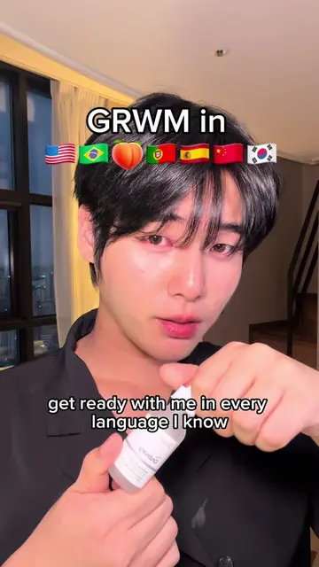 How many languages do you speak? 🍑 #menskincare #kbeauty #mensmakeup #grwm #mul