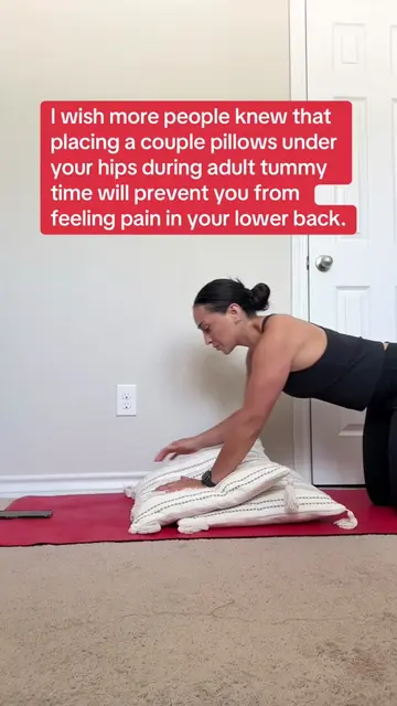 Tummy time giving you low back pain? You’re not alone! One of the biggest mistak