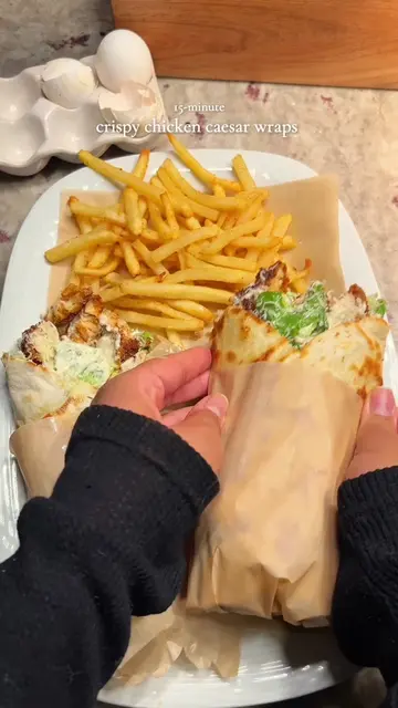 crispy chicken cesar wraps 🤍🌯 for those asking, i have the osta app linked in 