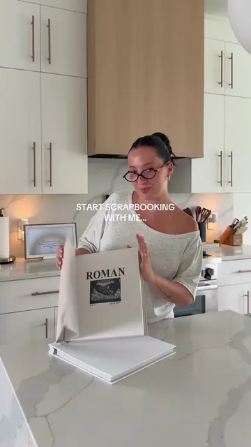 finally starting Roman’s 1st year scrapbook🤍 and this bin turned out perfect to