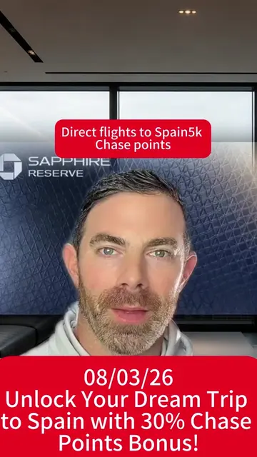 Unlock Your Dream Trip to Spain with 30% Chase Points Bonus! 🇪🇸💳 #TravelHack 