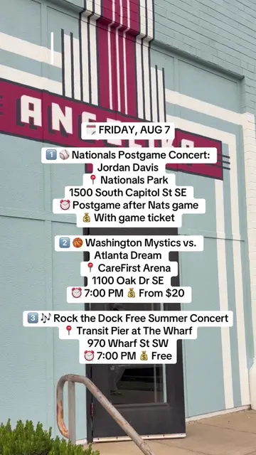 Your Washington DC weekend guide is here 🗓️ 10 things to do in DC Aug 7-9 — fro