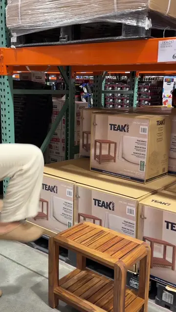 Your bathroom is about to feel like a five-star spa 🛁 This @Teakhaus Teak Bench