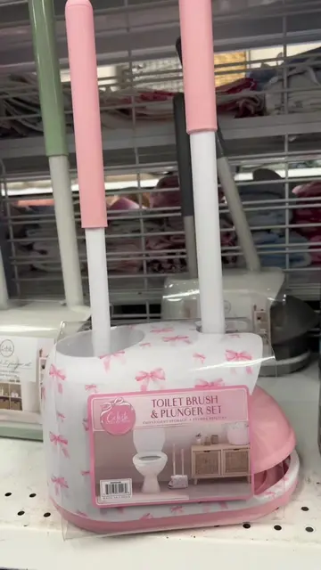 Super cute Toilet brush && plunger set 🎀💕 of course it came home with me 💗 @R