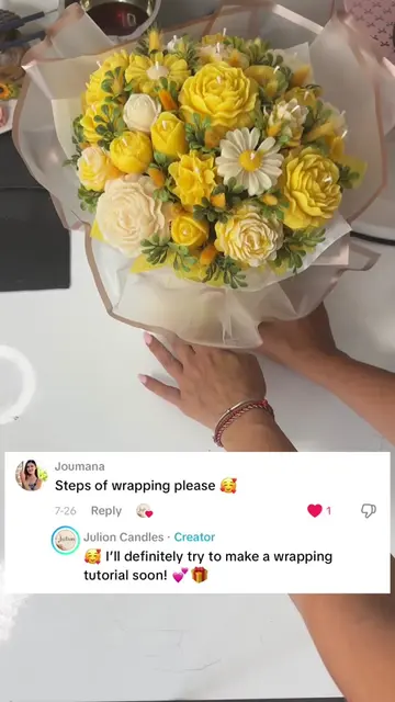 You asked… and here it is! 💛 Here’s exactly how I wrap my candle bouquets to ma