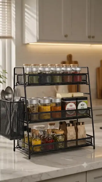 🤩 Kitchen ka mess khatam! Ek organizer aur saari spices, jars, tea, coffee aur 