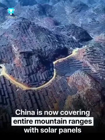 An incredible aerial view of Guizhou Province, China, reveals millions of solar 