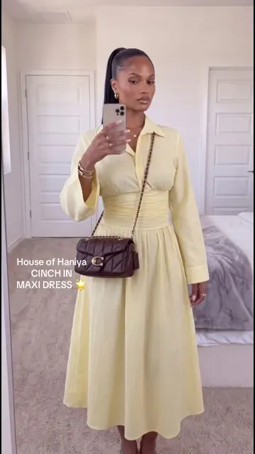 the prettiest shirt maxi dress 🌟🥵 love the striped belted waist 😍 @House Of H