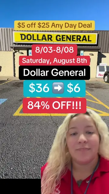 $5 off $25 Anyday Deal & Saturday, August 8th 08/08/26 for Dollar General! 🔥 @C