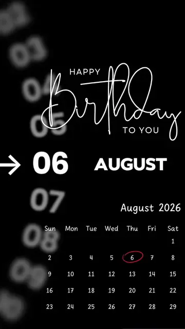 Happy Birthday 06 August 2026 Template-Just click "Capcut Anchor (try this templ