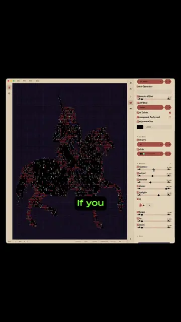 First and best ever ASCII software with medieval UI 👍👍👍⚔️⚔️⚔️ #dithering #dit