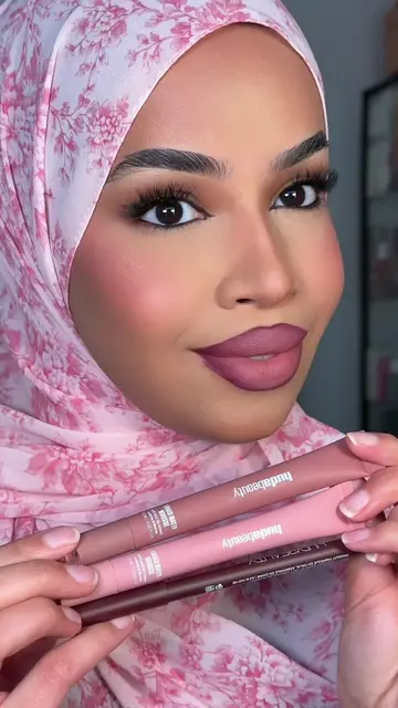 barbie pink lip combo 💕 using huda beauty lip contour 2.0 in very berry + matte
