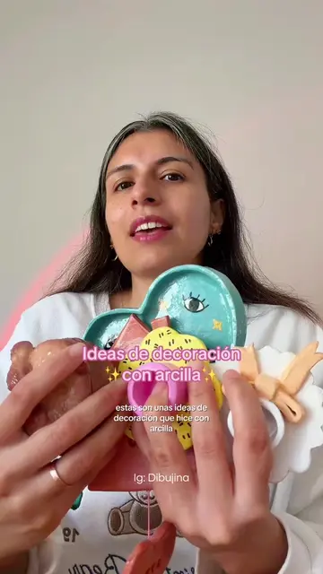 Ideas de decoración que hice con arcilla de secado al aire 🎨✨ #creatorsearchins