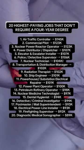 You don’t need a four-year degree to earn six figures. Air traffic controllers. 