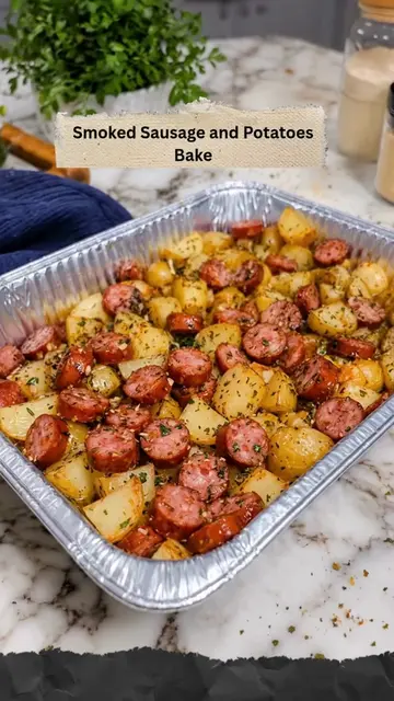 Smoked Sausage and Potato Bake This Smoked Sausage and Potato Bake is an easy, f