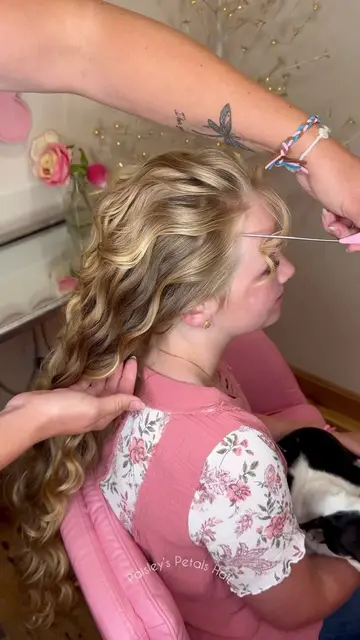 Our second back-to-school hairstyle is this simple double braided headband, and 