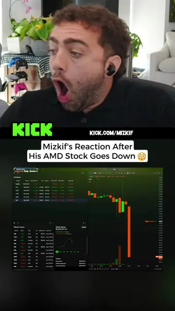 Mizkif's Reaction After His AMD Stock Goes Down 😳 #mizkif #advancedmicrodevices