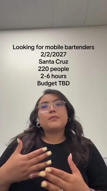Looking for mobile bartenders who can service in Santa Cruz!! DM your info so we