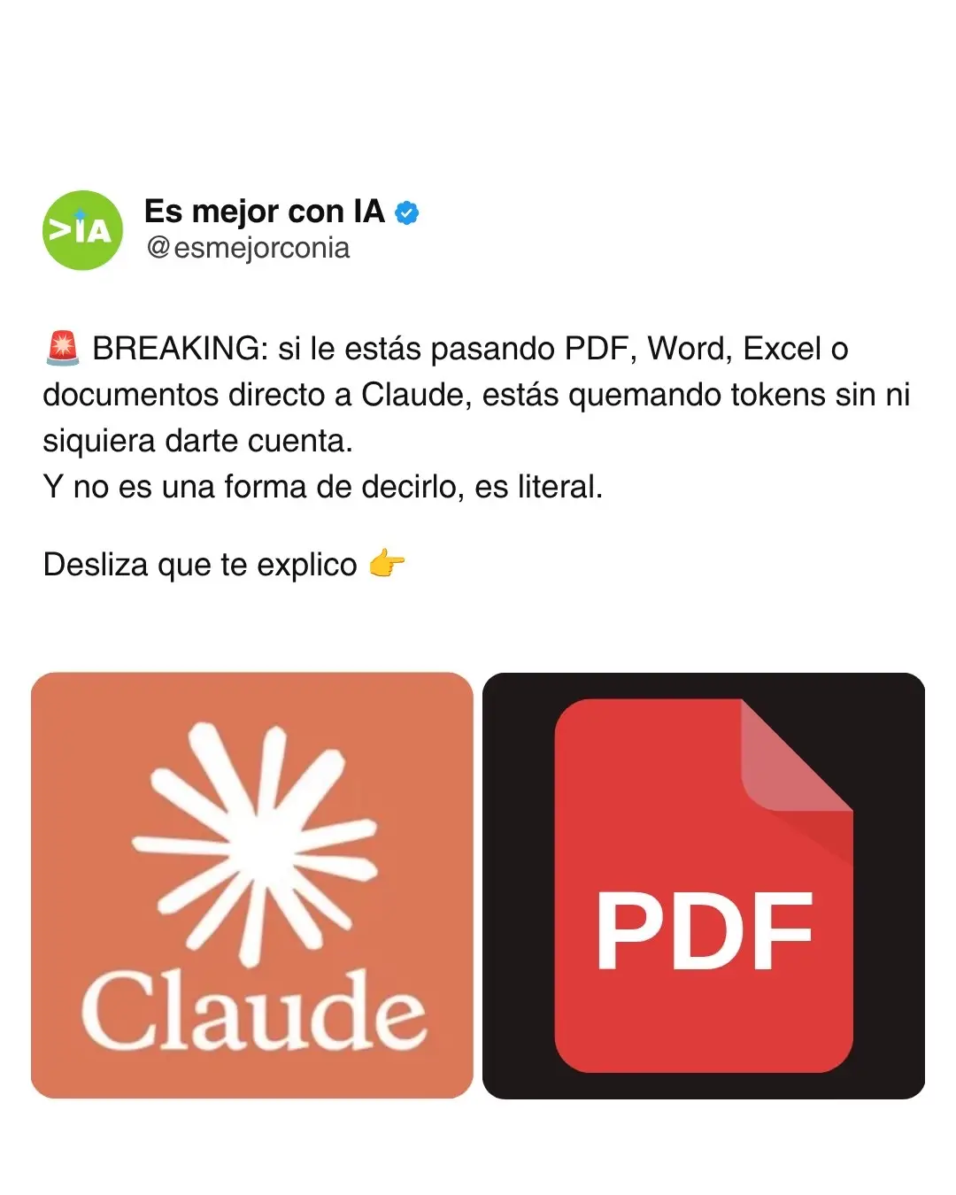 Si le pasas archivos directamente a Claude, podrías estar desperdiciando miles d
