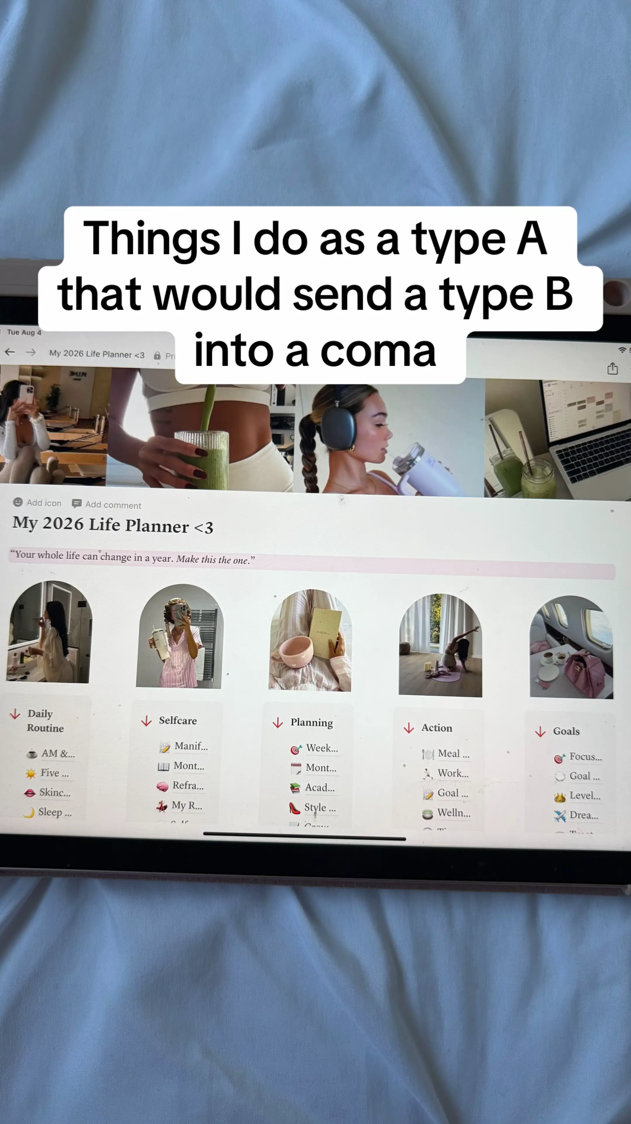 What are things you do as a type A person?? #notionapp #typea #planwithme #lifep