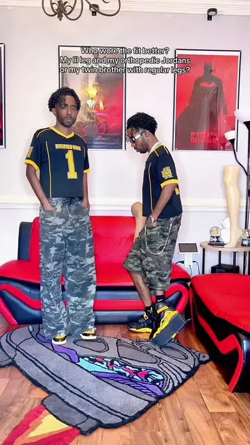 Who wore the fit better? My lil leg and my orthopedic Jordans or my twin brother