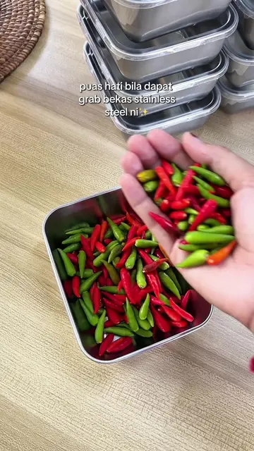 Bekas stainless steel yang buat peti ais nampak kemas ✨ Meal prep pun jadi lebih
