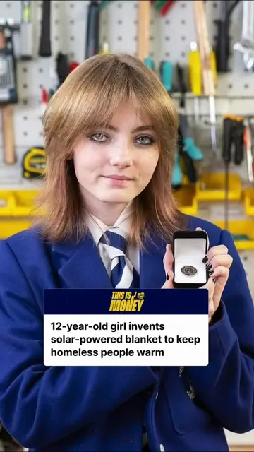 12-year-old girl invents solar-powered blanket to keep homeless people warm ❤️☀️