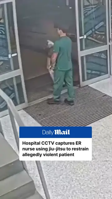 This is the moment a jiu-jitsu-trained nurse restrained a patient during an alle