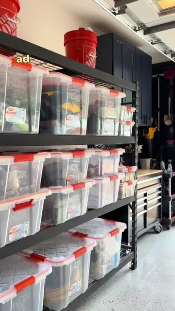 garage storage makeover using the HDX Defender Line #ad available at @The Home D